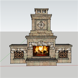 室内草图大师SU壁炉模型