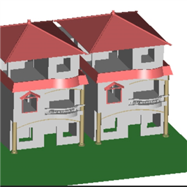 兄弟型小农家住宅带效果图