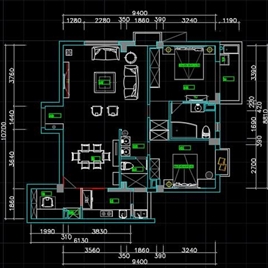 CAD图纸-古典大方风格家装CAD施工图