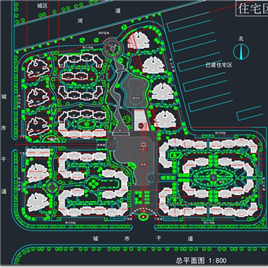 1套CAD某住宅区规划图