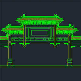 CAD图纸-古牌坊设计图