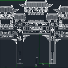 CAD图纸-石牌坊设计图