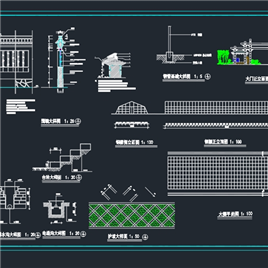 CAD图纸-牌坊大门施工图