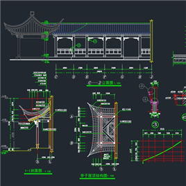 CAD图纸-江南园林古建全套建筑结构设计图