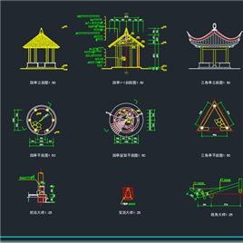 CAD图纸-圆亭设计图