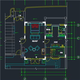 CAD图纸-D型别墅装修图（地中海）