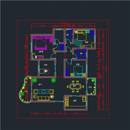 CAD图纸-某别墅平面布置