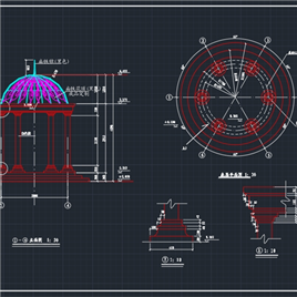 CAD图纸-欧式亭设计图
