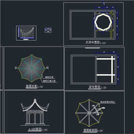 CAD图纸-八角亭施工图