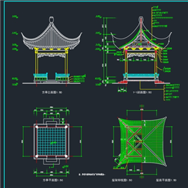 CAD图纸-方亭全套施工图