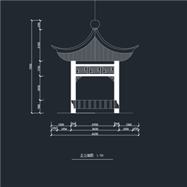 CAD图纸-古建四角亭