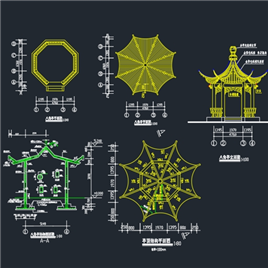 CAD图纸-古建亭子设计图