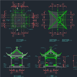 CAD图纸-古建长廊建筑施工图