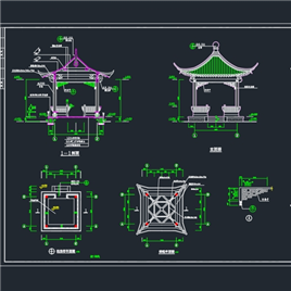 CAD图纸-观景亭建筑施工图