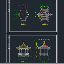 CAD图纸-观景亭建筑图纸