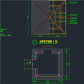 CAD图纸-经典的木方亭施工图