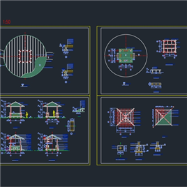 CAD图纸-经典木亭施工详图