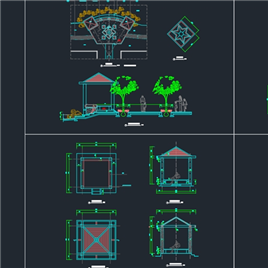 CAD图纸-景观亭施工图