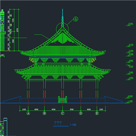 CAD图纸-金华三姑殿大雄宝殿建筑施工图