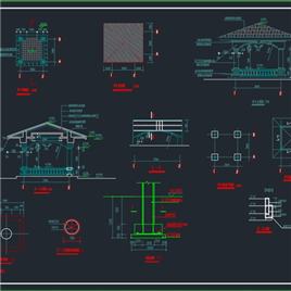 CAD图纸-凉亭施工大样图2