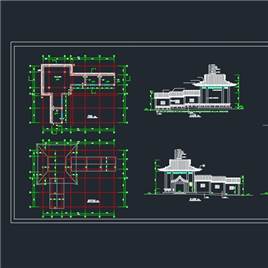 CAD图纸-六角亭建筑方案图
