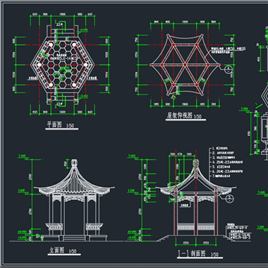 CAD图纸-六角亭施工图