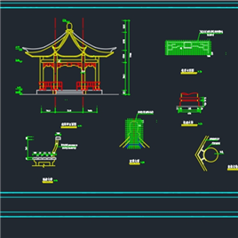 CAD图纸-木亭结构大样详图