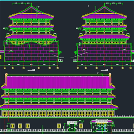 CAD图纸-船造型仿古饭店建筑方案图