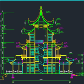 CAD图纸-回雁峰回雁阁建筑施工图