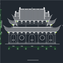 CAD图纸-中式戏台、祠堂建筑施工图