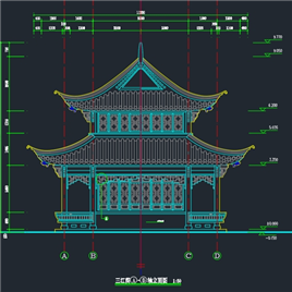 CAD图纸-三江阁建筑施工图