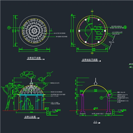 CAD图纸-欧式铁花凉亭