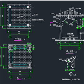 CAD图纸-欧式亭子方案设计图