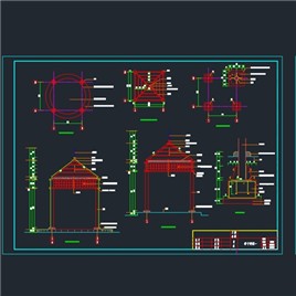 CAD图纸-全钢亭施工大样图