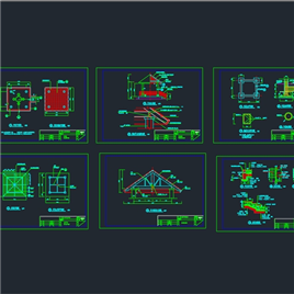 CAD图纸-日式方亭施工图纸
