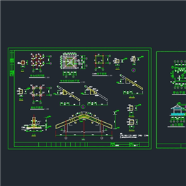 CAD图纸-亭台建筑图纸