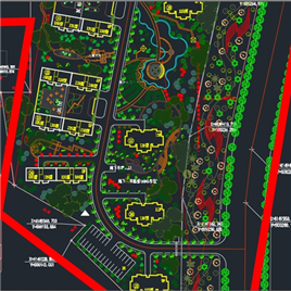 CAD图纸-某大型居住小区景观规划方案CAD总平面图