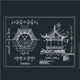 CAD图纸-园林仿古建筑亭