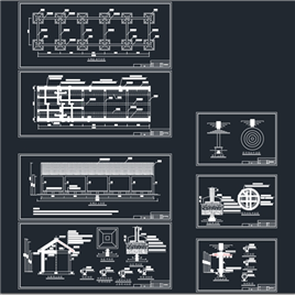 CAD图纸-长廊及园亭施工大样图