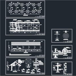CAD图纸-长廊及园亭施工大样图