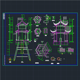 CAD图纸-重檐仿古亭