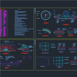 CAD图纸-叠泉假山及弧形小桥施工图