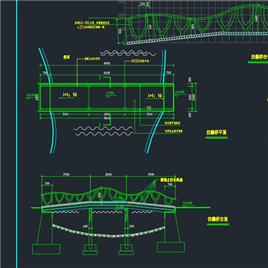 CAD图纸-仿藤桥平面、立面图