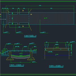 CAD图纸-蓝波广场木板桥施工详图