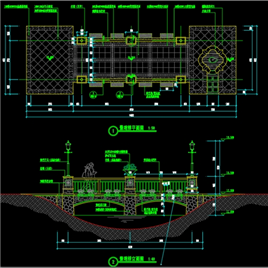 CAD图纸-欧式景观桥