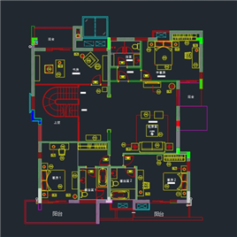 CAD图纸-武汉水岸星城样板房施工图