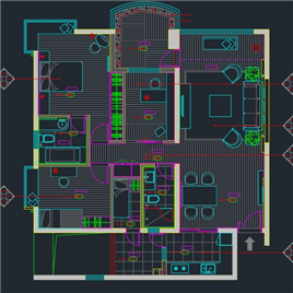 CAD图纸-珠海丽景弯C户型样板间施工图