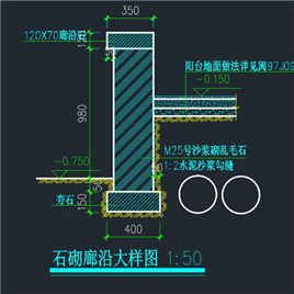 CAD图纸-石砌廊沿大样图