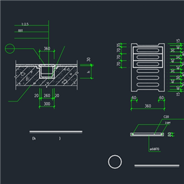 CAD图纸-排水沟大样 明沟盖板