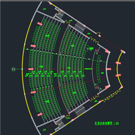 CAD图纸-礼堂坐席布置 礼堂视线设计